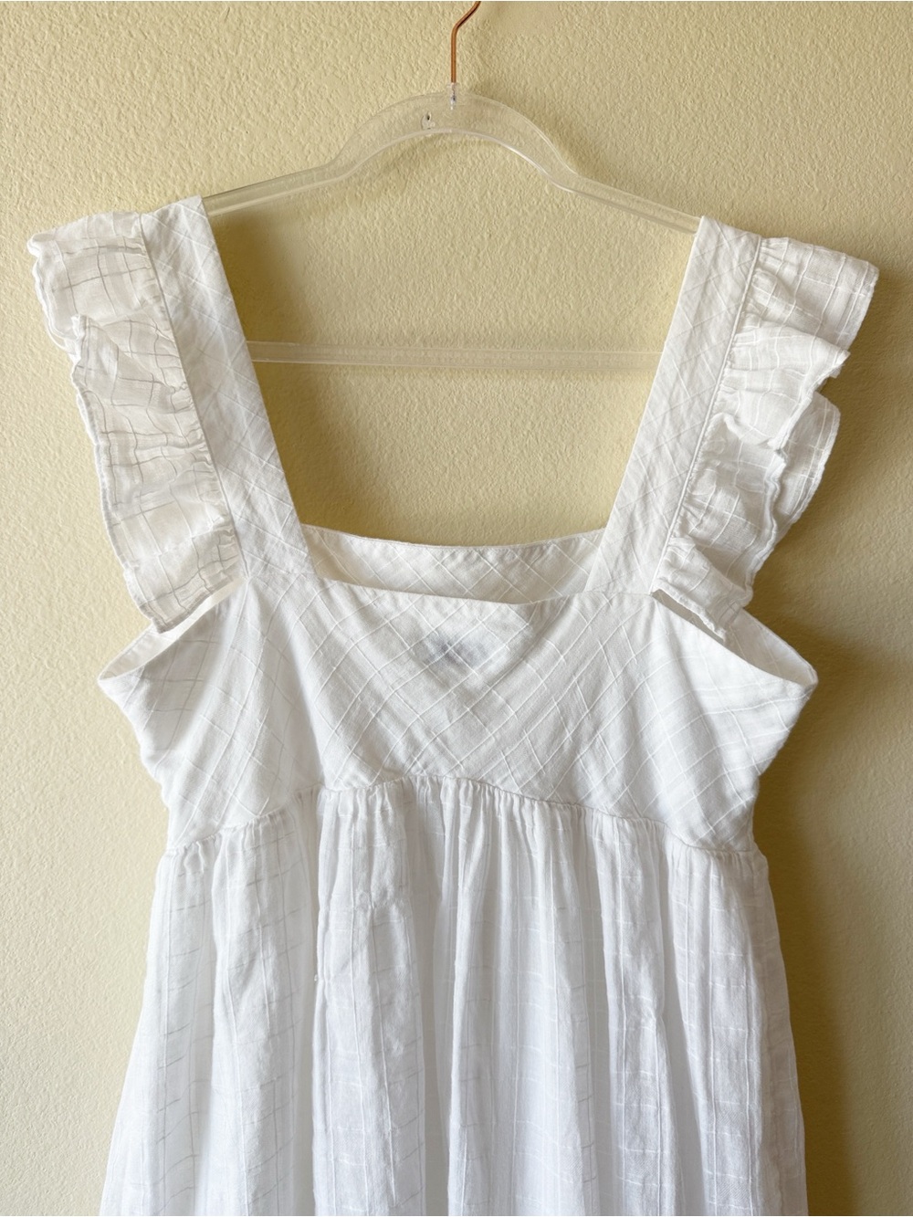 Vineyard Vines White 100% Cotton Ruffle Sleeve Babydoll Mini Dress Size Medium - Picture 9 of 12